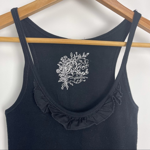Black Ruffle Collar Basic Tank Size Small - Picture 2 of 2